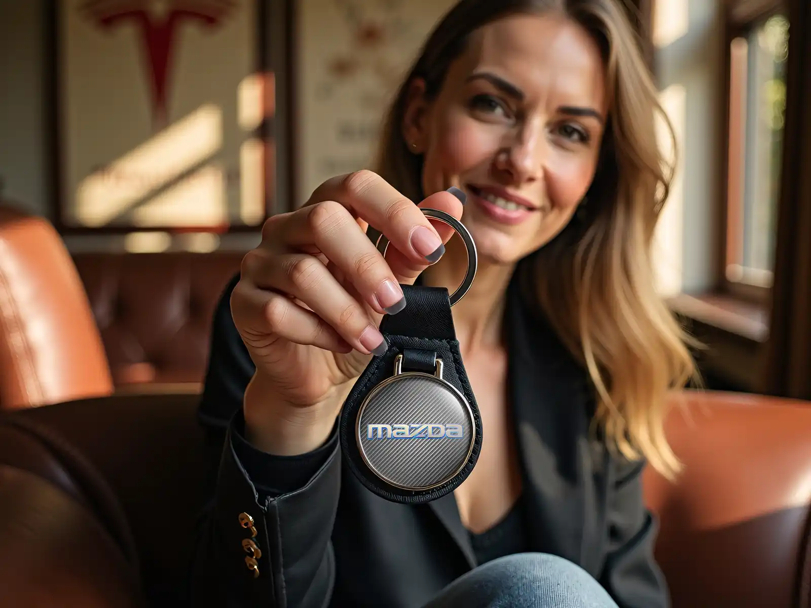 Mazda Llavero Coach Imitación Alta Toque Estilo